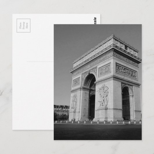 B&W Arc de Triomphe 3 Briefkaart (Voorkant / Achterkant)