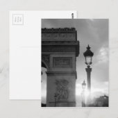 B&W Arc De Triomphe Briefkaart (Voorkant / Achterkant)