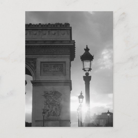 B&W Arc De Triomphe Briefkaart (Voorkant)