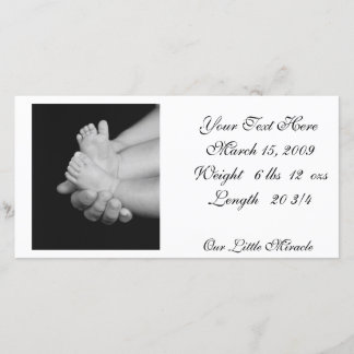 B&W Babys Voeten Fotokaart Aankondiging