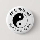 B & W Balance Yin Yang Button (Voorkant)