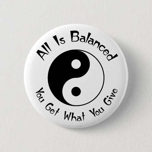B & W Balance Yin Yang Button (Voorkant)