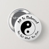 B & W Balance Yin Yang Button (Voorkant /achterkant)