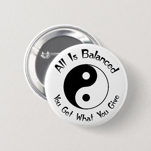 B & W Balance Yin Yang Button (Voorkant /achterkant)