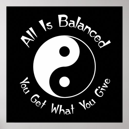 B & W Balance Yin Yang Poster (Voorkant)
