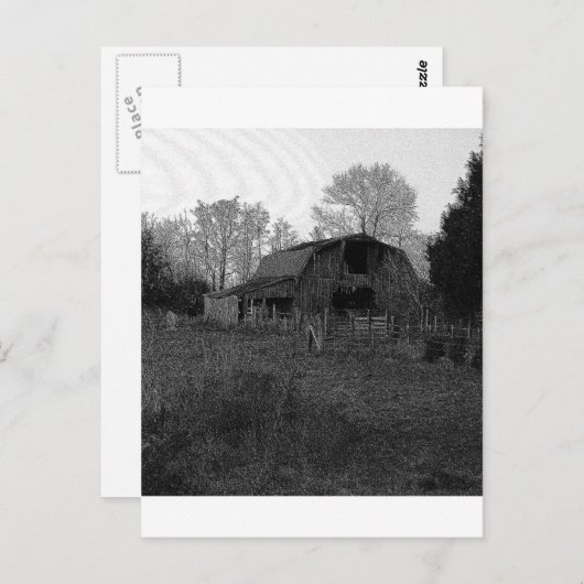 B&W Barn Briefkaart (Voorkant / Achterkant)