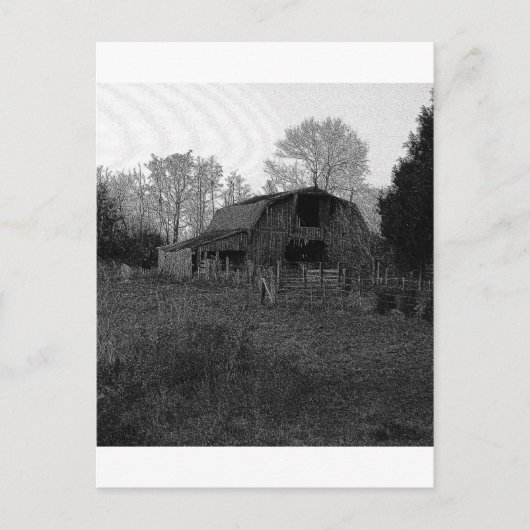 B&W Barn Briefkaart (Voorkant)