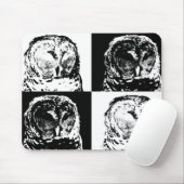 B/W Barred Owl Pop Art Muismat (Met muis)