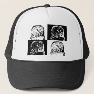 B/W Barred Owl Pop Art Trucker Pet