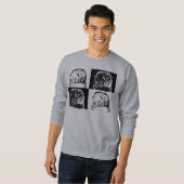 B/W Barred Owl Pop Art Trui (Voorkant volledig)