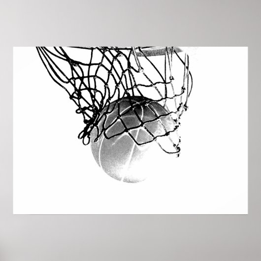 B&W Basketball Print Poster (Voorkant)
