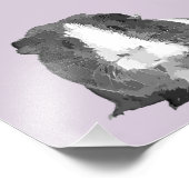 B&W 'Betty' Guinea Pig Print (Lijsten beschikbaar) Foto Afdruk (Hoek)