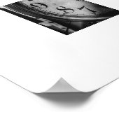 B&W Big Ben Vintage Klok Poster Print (Hoek)