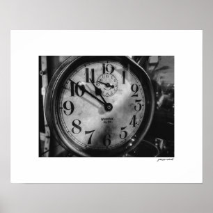 B&W Big Ben Vintage Klok Poster Print