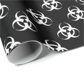 B&W Biohazard Symbol Wrapping Paper Cadeaupapier (Rol Hoek)