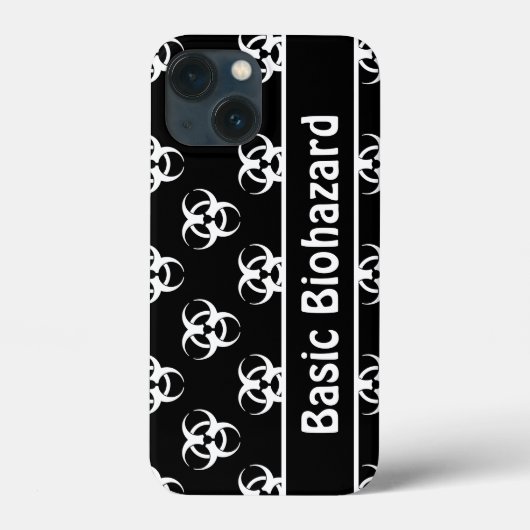 B&W Biohazard Symbool Telefoon draagtas met aangep Case-Mate iPhone Case (Achterkant)