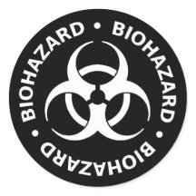 B&W Biohazard Warning Sticker