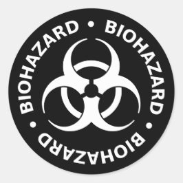 B&W Biohazard Warning Sticker