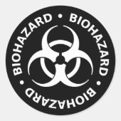 B&W Biohazard Warning Sticker (Voorkant)