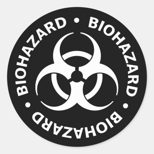 B&W Biohazard Warning Sticker (Voorkant)