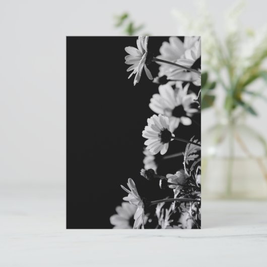 B&W-bloemen Kaart (Staand voorkant)