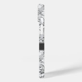 B&W Bloementuin Roos Patroon Case-Mate iPhone Case (Achterkant / Links)