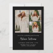 B&W Bold Modern Class of 2024 4 Foto's Afstuderen Kaart (Achterkant)