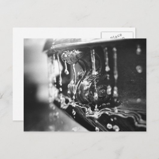 B&W Briefkaart fontein (Voorkant / Achterkant)