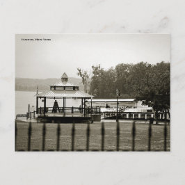 B&W Briefkaart Waterfront Park, Hudson, New York