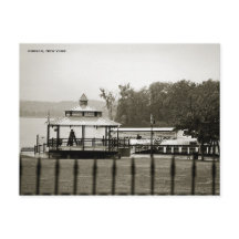 B&W Briefkaart Waterfront Park, Hudson, New York