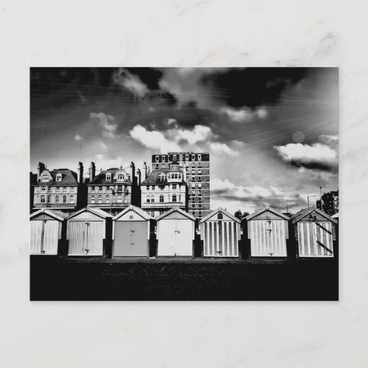 B&W Brighton Beach Huts Briefkaart (Voorkant)
