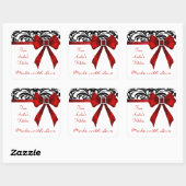 B&W Brocade Red Bow Bakken Stickers (Vel)