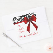 B&W Brocade Red Bow Bakken Stickers (Envelop)