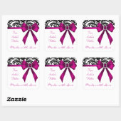 B&W Brocade Roze Bow Bakken Stickers (Vel)