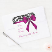 B&W Brocade Roze Bow Bakken Stickers (Envelop)