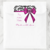 B&W Brocade Roze Bow Bakken Stickers (Tas)