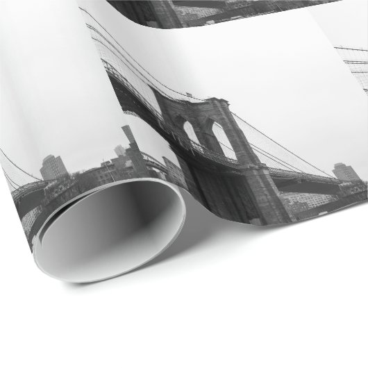 B&W Brooklyn Bridge Cadeaupapier (Rol Hoek)