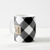 B&W Buffalo Check Monogram Koffiemok (Voorkant links)