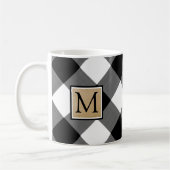 B&W Buffalo Check Monogram Koffiemok (Links)