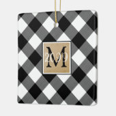 B&W Buffalo-cheque monogram foto Keepomwille Keramisch Ornament (Links)