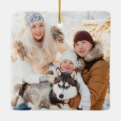 B&W Buffalo-cheque monogram foto Keepomwille Keramisch Ornament (Achterkant)