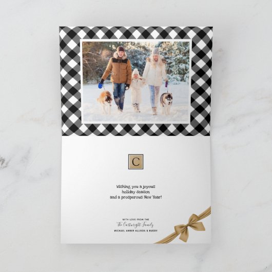 B&W Buffalo controleren | Monogram | VROLIJK KERST Kaart (Binnen)