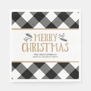B&W Buffel Controleer Bruin Kraft Vrolijk Kerstfee Servet