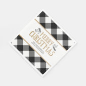 B&W Buffel Controleer Bruin Kraft Vrolijk Kerstfee Servet (Hoek)