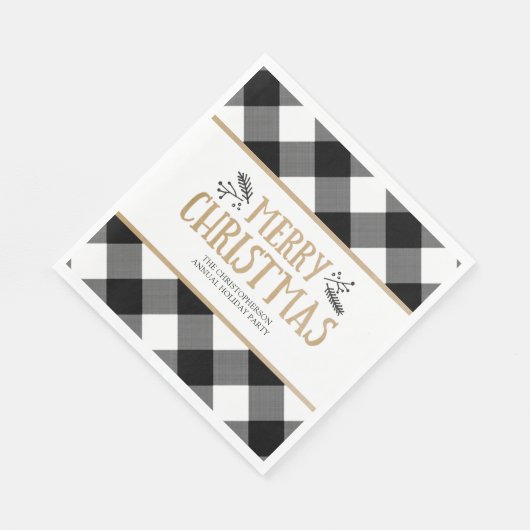 B&W Buffel Controleer Bruin Kraft Vrolijk Kerstfee Servet (Hoek)
