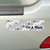 B&W-Bumpersticker voor kat en muis Bumpersticker (Op auto)