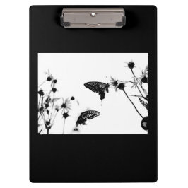 B/W Butterfly op een Flower Clipboard Klembord