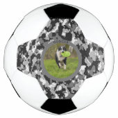 B & W Camo Dog Name Afbeelding Play personaliseren Voetbal (Voorkant)