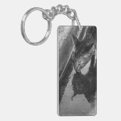 B&W - Cat Drink Sleutelhanger (Voorkant Links)