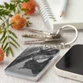 B&W - Cat Drink Sleutelhanger (Voorkant Rechts)